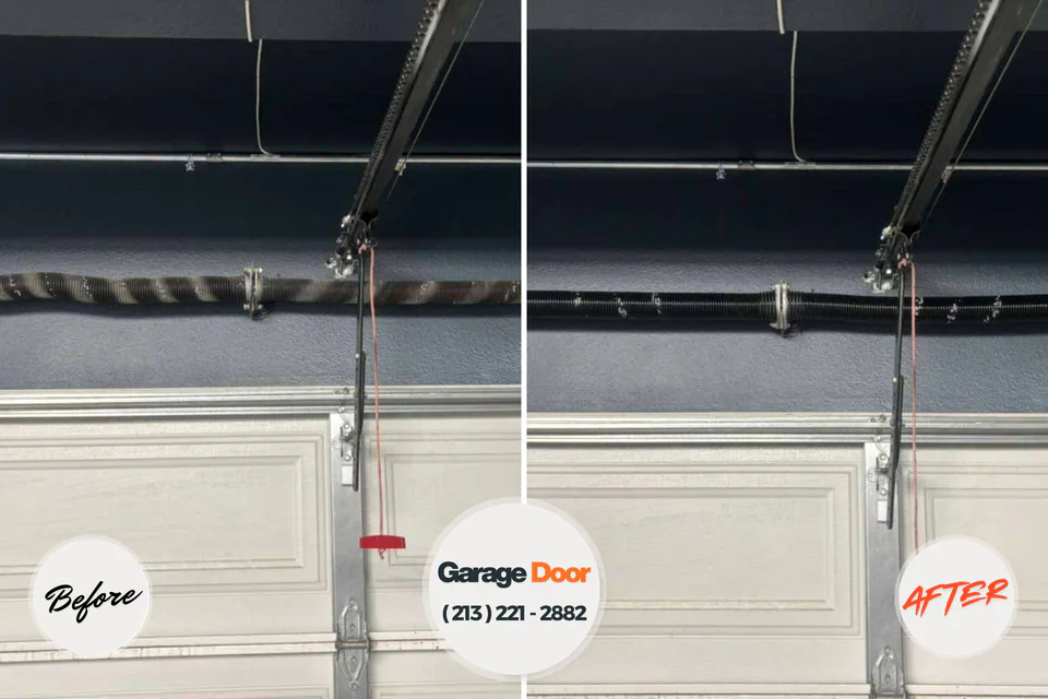 Before and after: garage door repair Jersey City, NJ